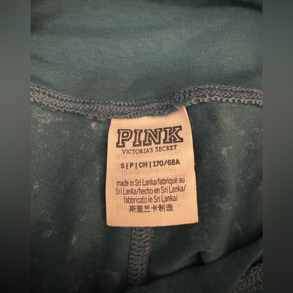 PINK‎ Victoria’s Secret Y2K Low Rise Flare Foldover Leggings Acid Wash Blue Sz S - Picture 4 of 8